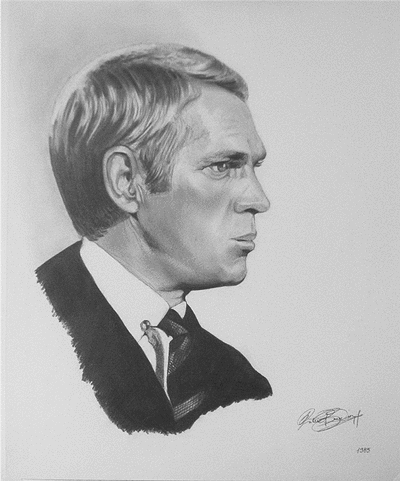 Steve mcQUEEN by TOFFART 1985 All Rights Reserved