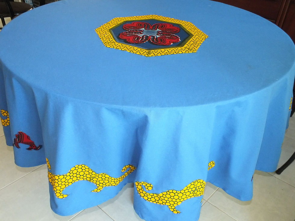 Miniature : Nappe ronde bleue
