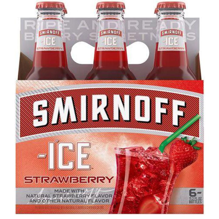 SMIRNOFF ICE STRAWBERRY 11.2OZ BOTTLE 6 PACK