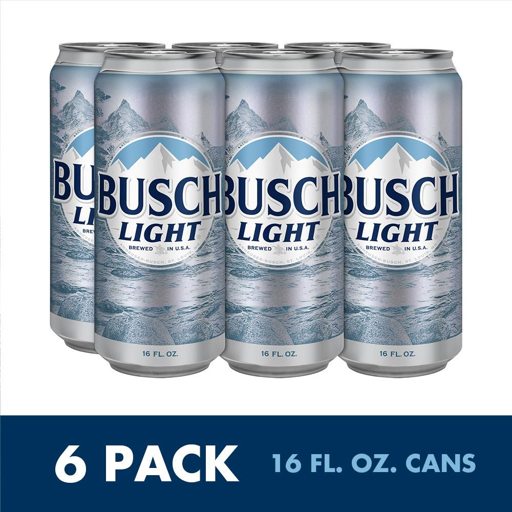 Busch Light Beer, 6 Pack Beer, 16 FL OZ Cans, 4.1% ABV