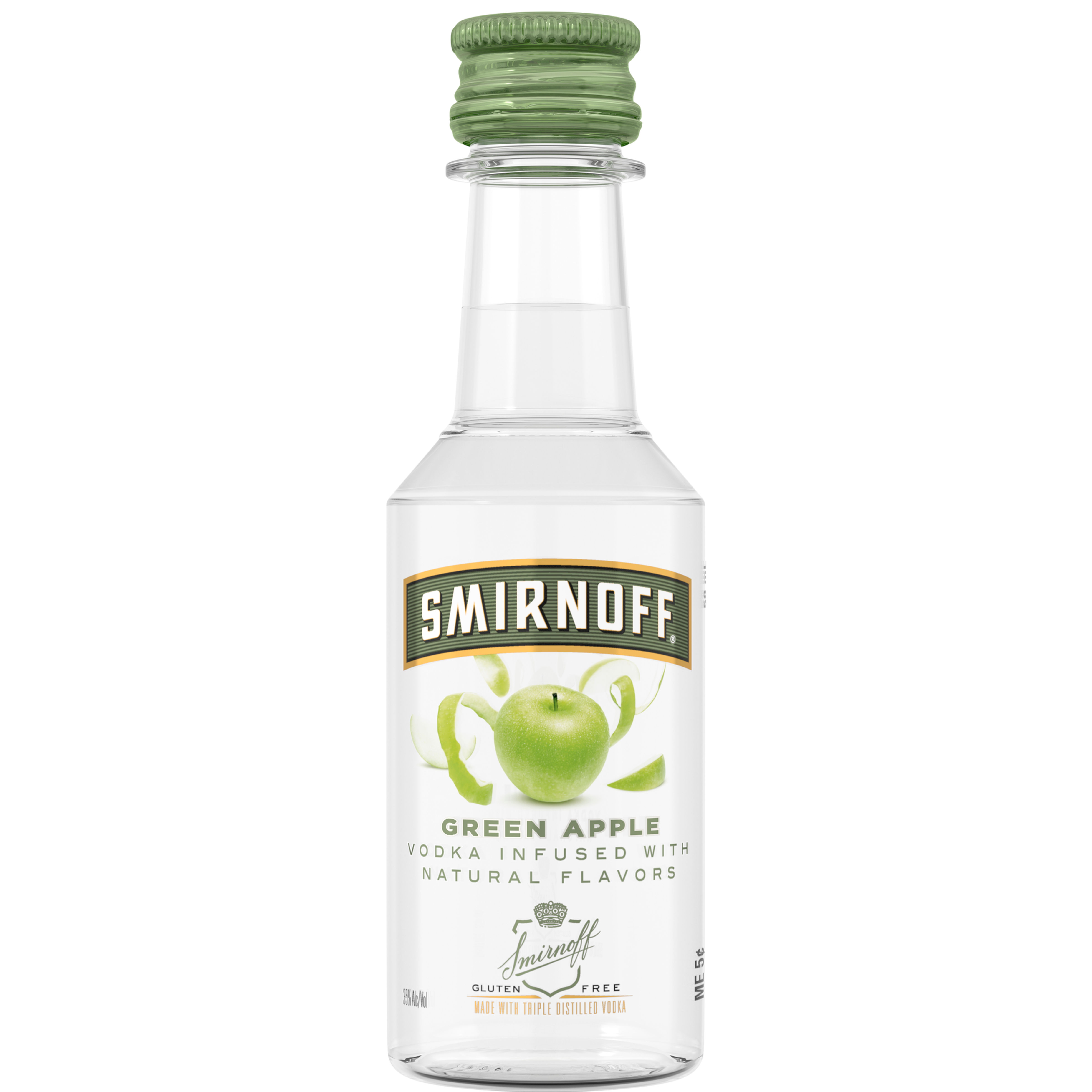Smirnoff Green Apple 70 Proof (Vodka Infused With Natural Flavors) - 50 mL Bottl