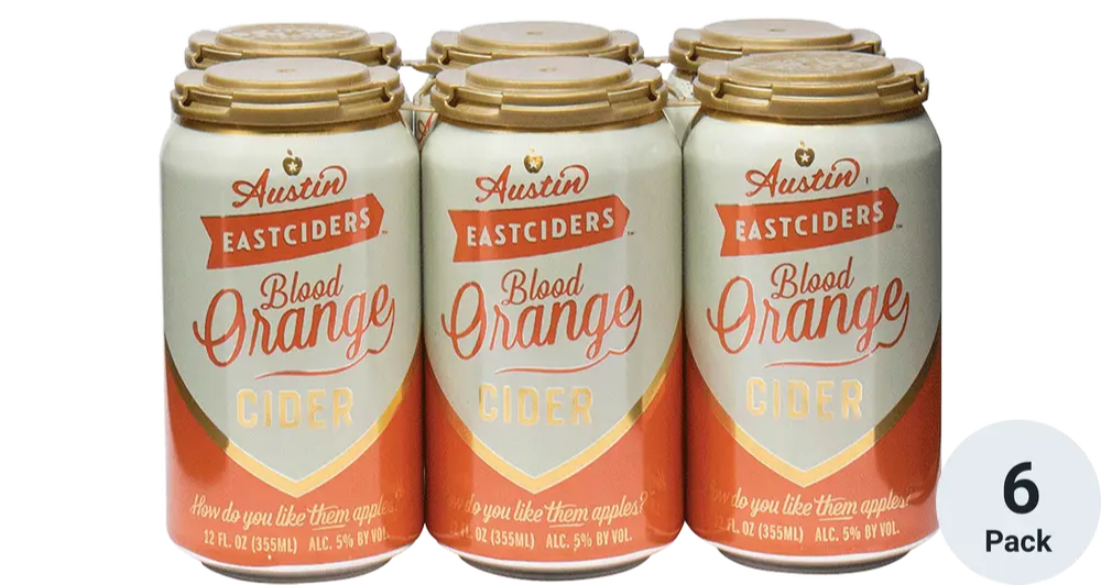AUSTIN EASTCIDER BLOOD ORANGE 6PK-12OZ CANS
