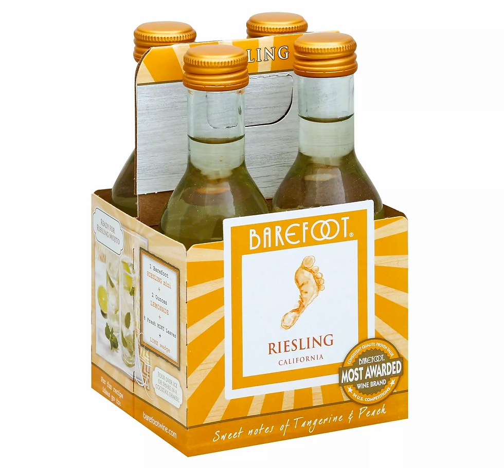 Barefoot Riesling White Wine - 4pk/187ml Bottles