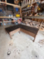 Stained Bench before we applied the protective coat