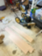 Side piece cuts of the oak plank
