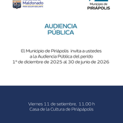 Se invita a la audiencia Pública el próximo viernes 11 de septiembre 
