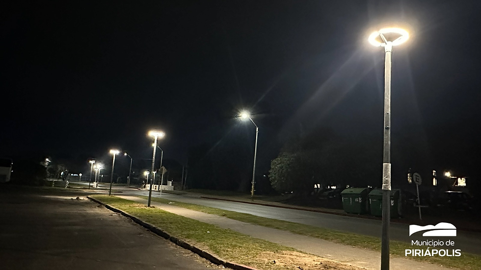 Se instalaron varias redes lumínicas led en varios puntos de Piriápolis