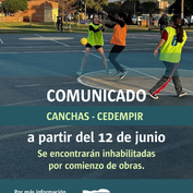 Permanecerán cerradas las canchas de CEDEMPIR debido al inicio de obras 