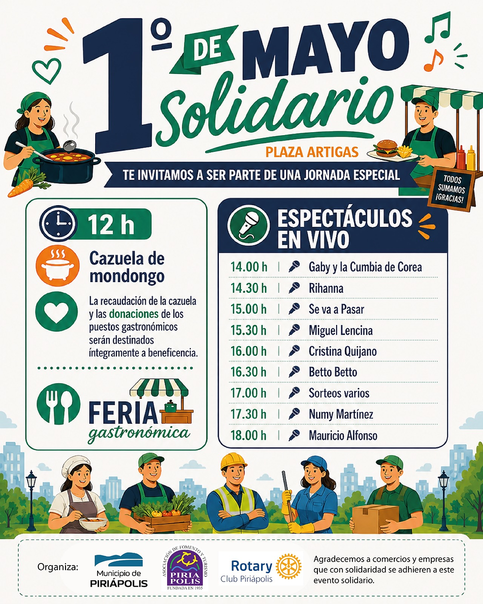 Este viernes se vivirá una nueva edición del 1ero de Mayo Solidario en Plaza Artigas 