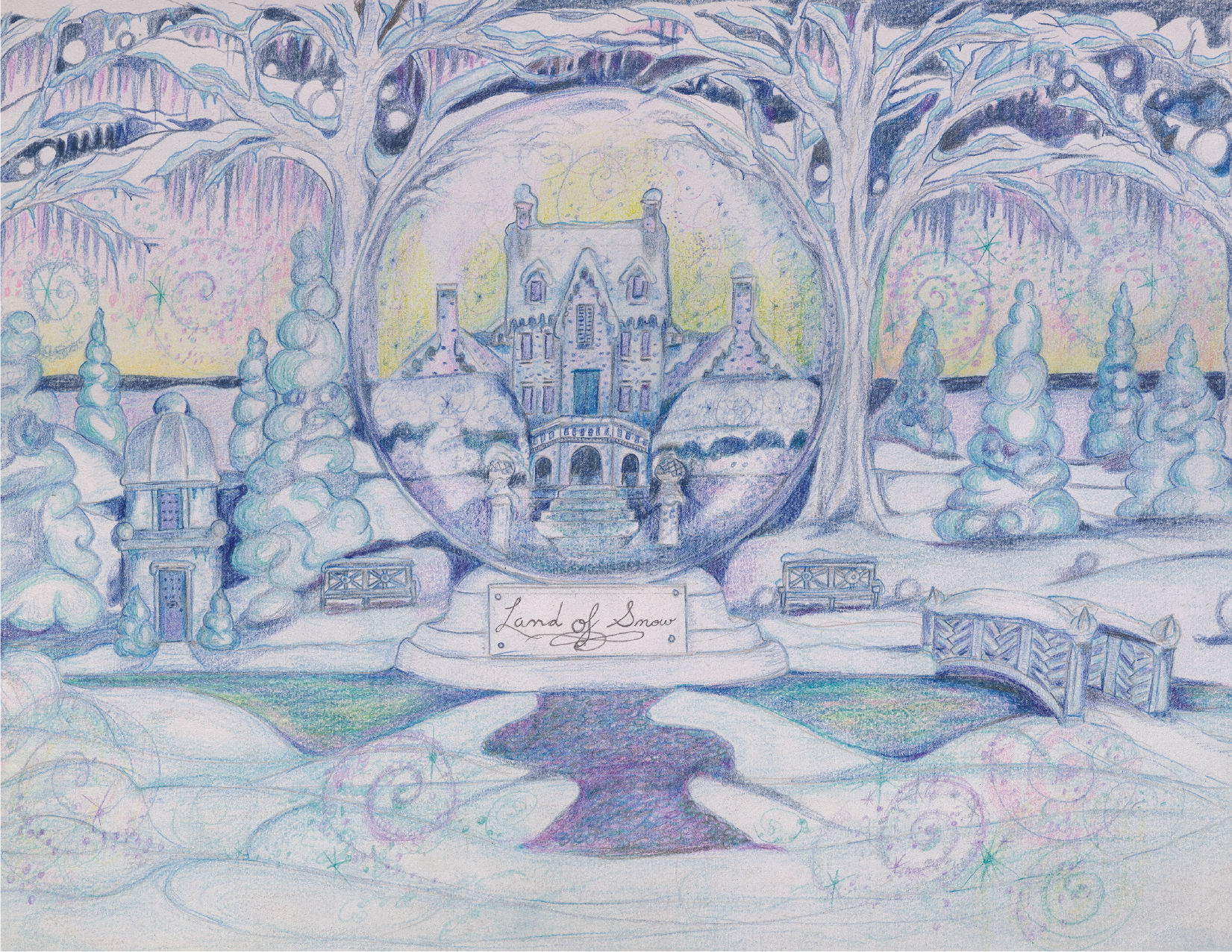 BTM Snow Scene Framed Backdrop Concept Art