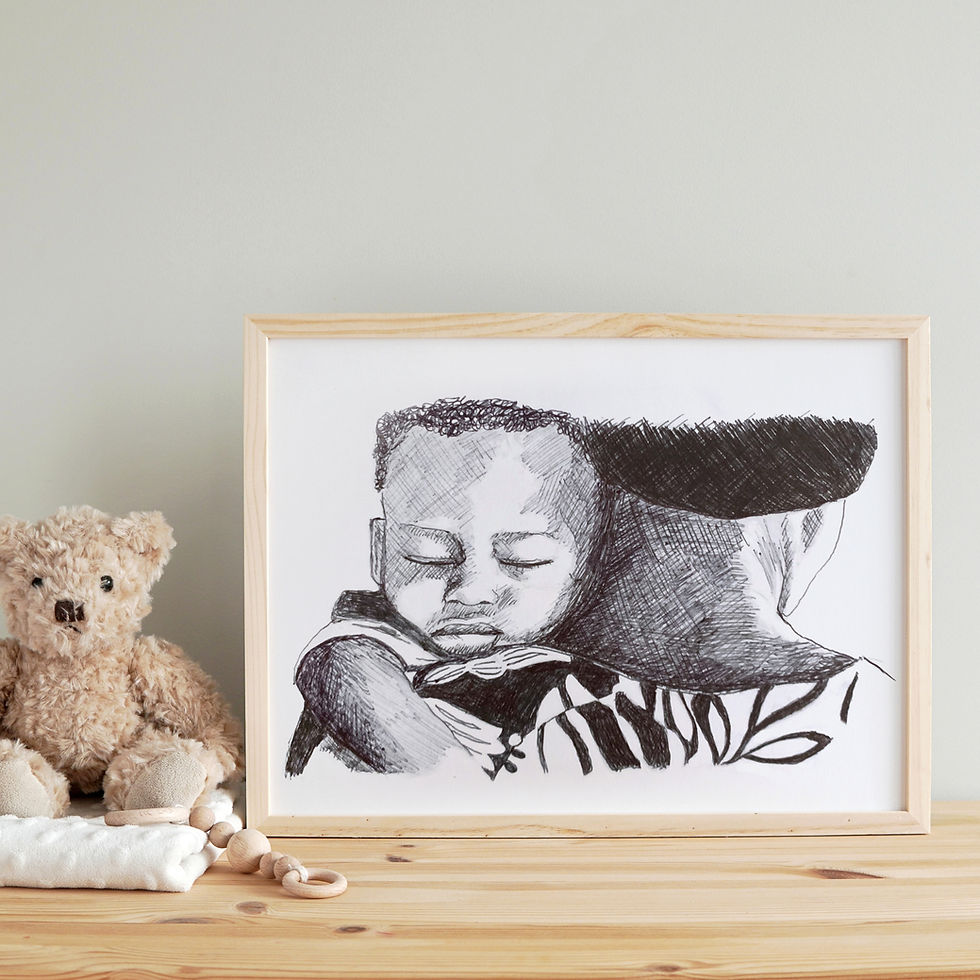 Miniature : Maman et bébé au stylo bic