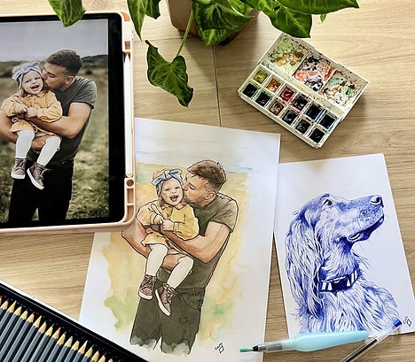 aquarelle-dessin-ersonnalise-portrait-famille
