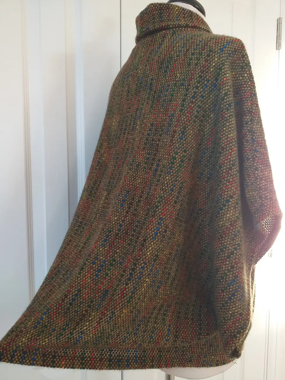 Thumbnail: Quirky Rainbow Dot Poncho Mocha