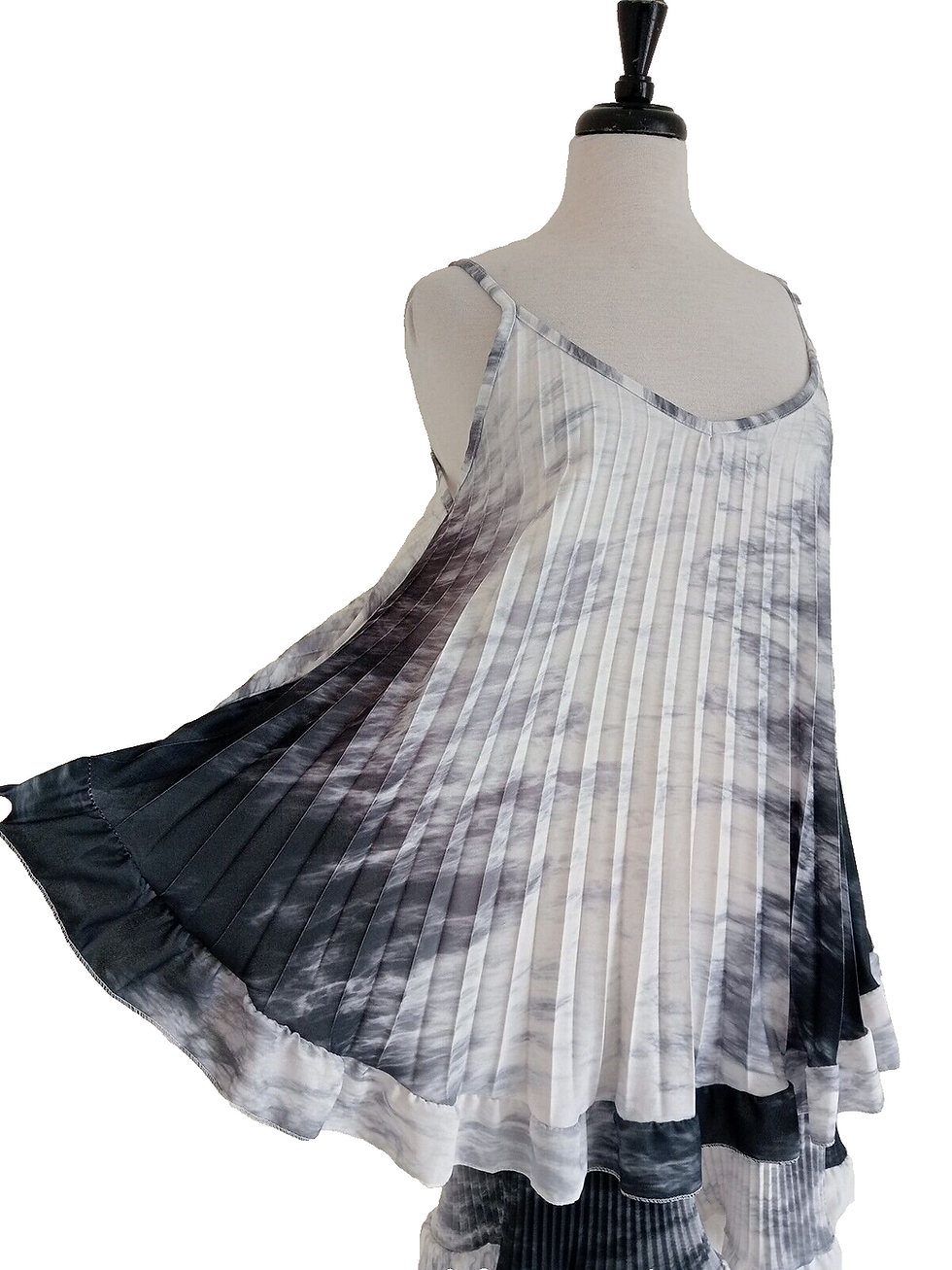 Ladies Black Pleated Frilly Peplum Tye Dye Womens 2 Piece Top Shorts Cord Set FIONA