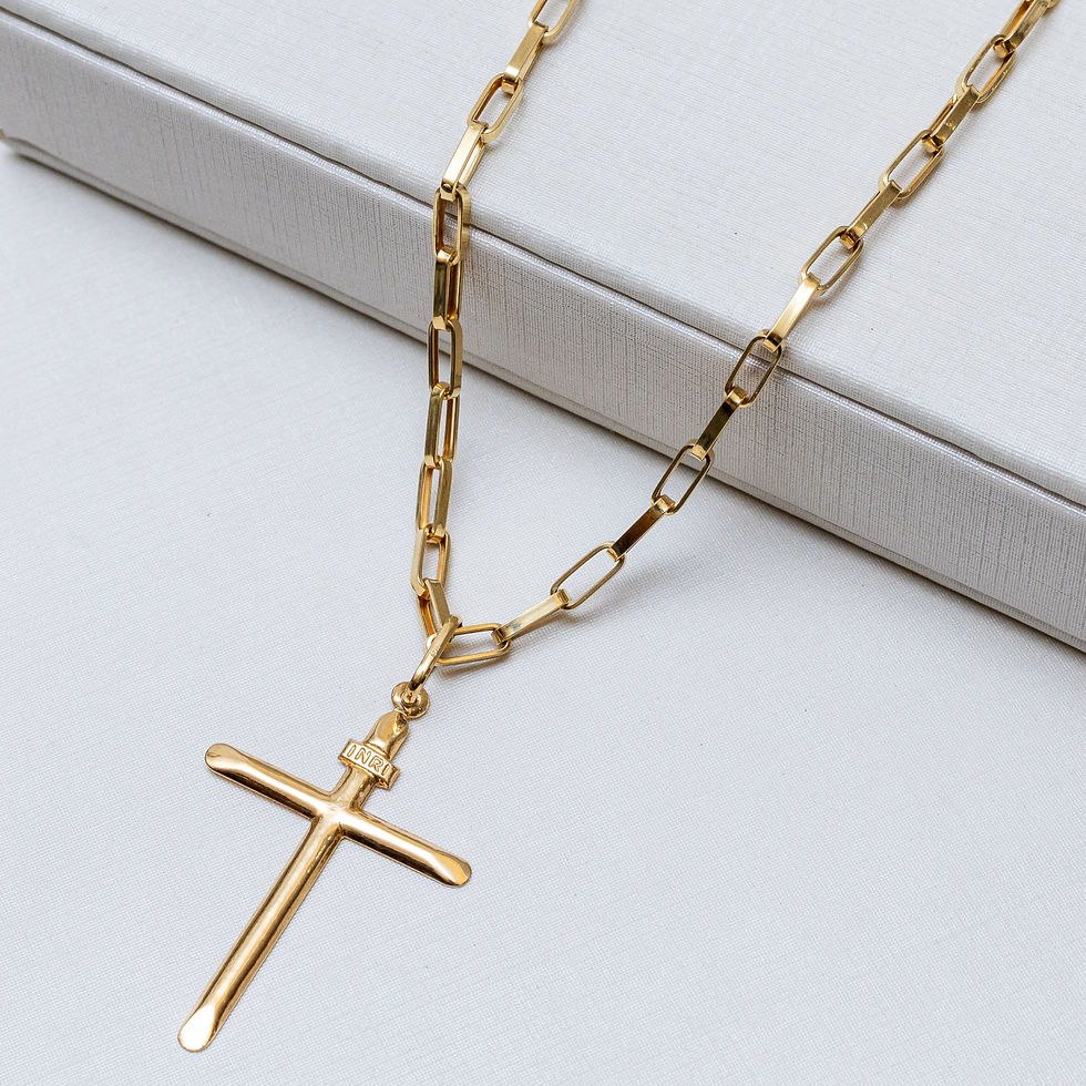 Cordão em Ouro 18K com Crucifixo INRI