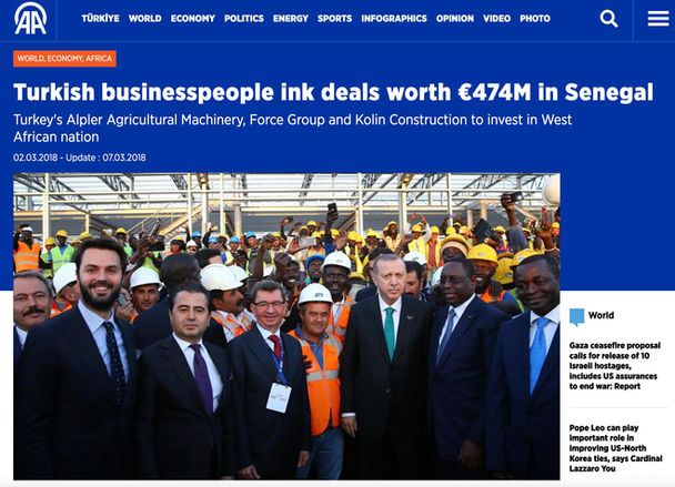 TURKIYE, SENEGAL INK $474M COOPERATION DEALS
