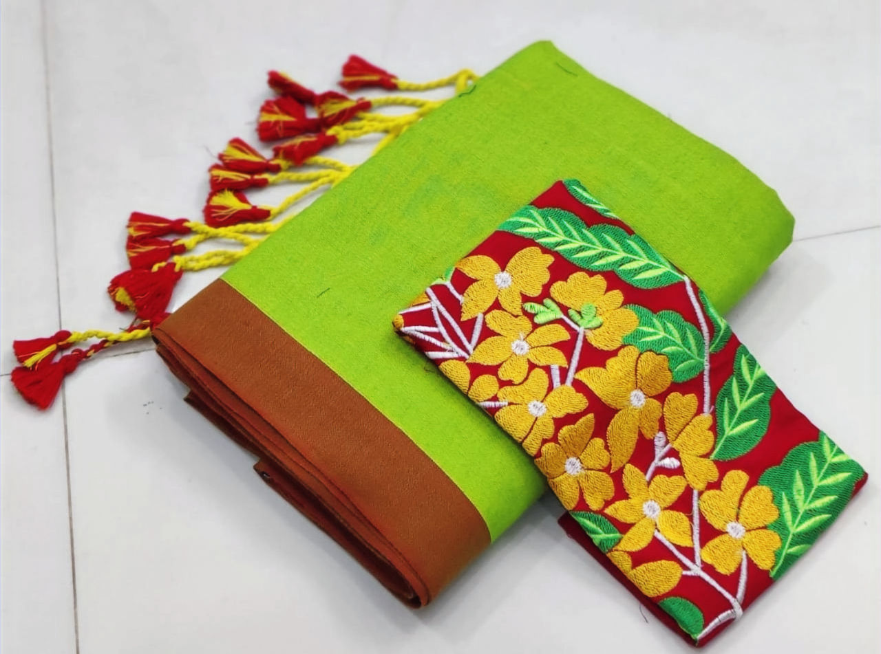 Bengal Handloom Khadi Cotton Floral Saree II