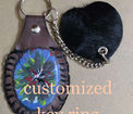 leather key chian customised  hand painted