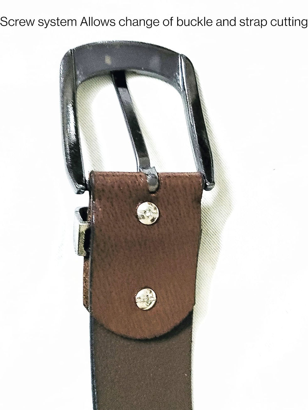 leather belt with metal buckle