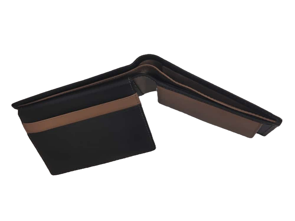 Thumbnail: Brown bi fold leather wallet