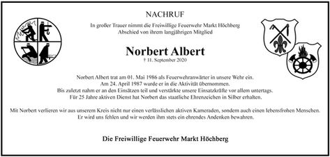 Wir trauern um unseren aktiven Kammeraden Norbert Albert