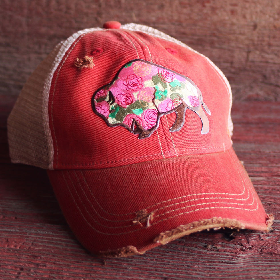 Thumbnail: Buffalo Rose Cap Hat-621 Red Wash