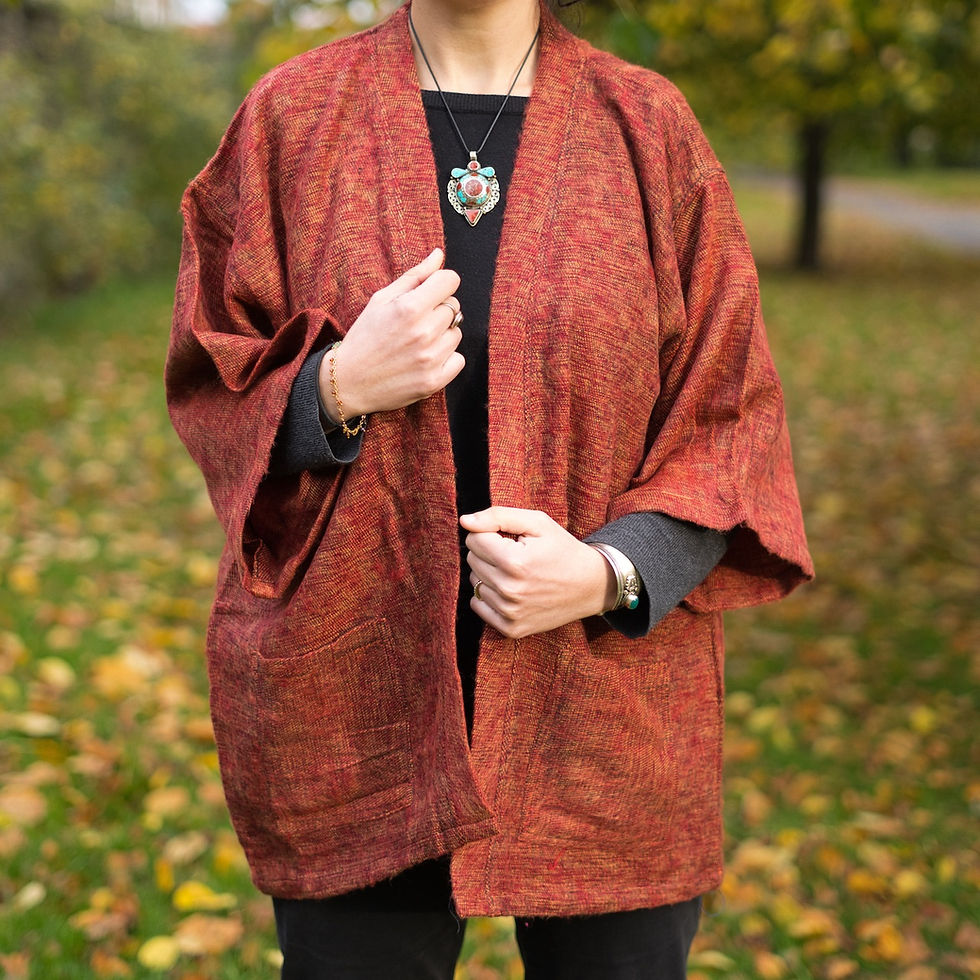Thumbnail: Premium yak wool kimono, flowing style.