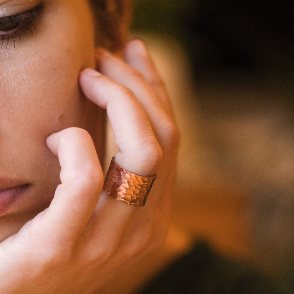 Thumbnail: Copper band ring front view.