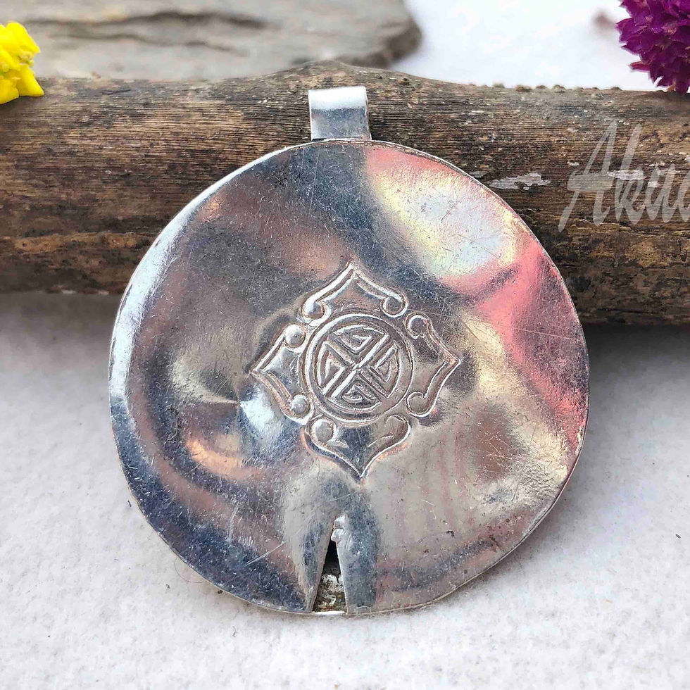 Large Sun Moon Pendant Back View.