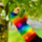 Beautiful woolen gloves, rich colors.