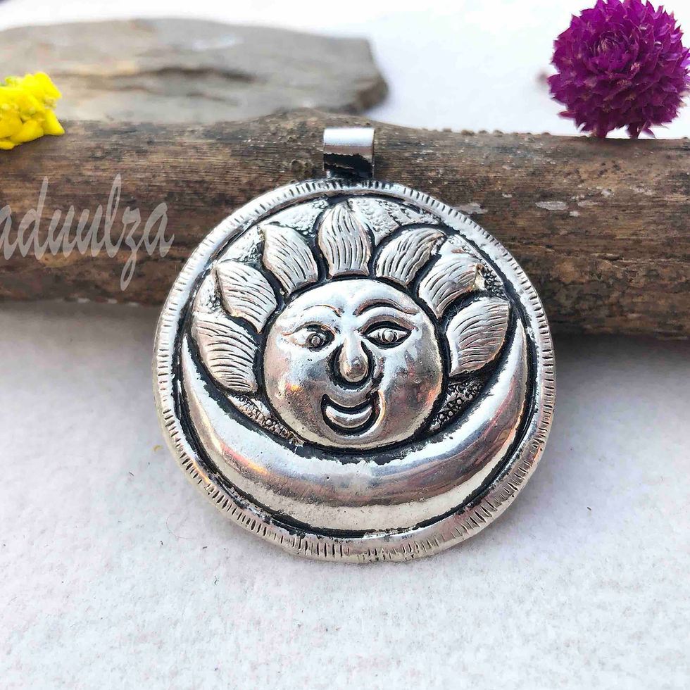 Large Sun Moon Pendant Front View.