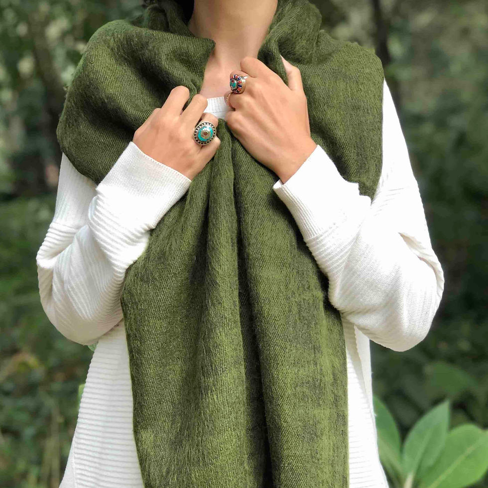 Thumbnail: Premium yak wool shawl in a rich hue.