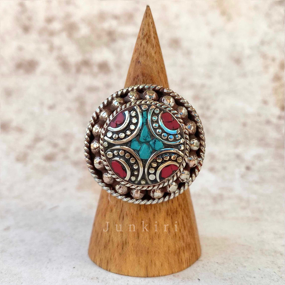 Thumbnail: Turquoise Round Ring Front View.