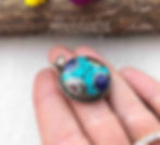 Round Turquoise Pendant front view.