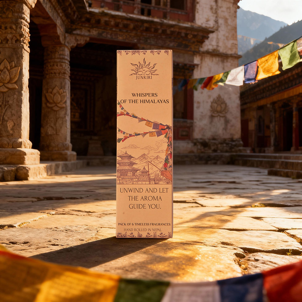 Scatola di incenso Himalayan in un cortile del tempio.