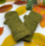 Luxurious woolen gloves, soft texture.