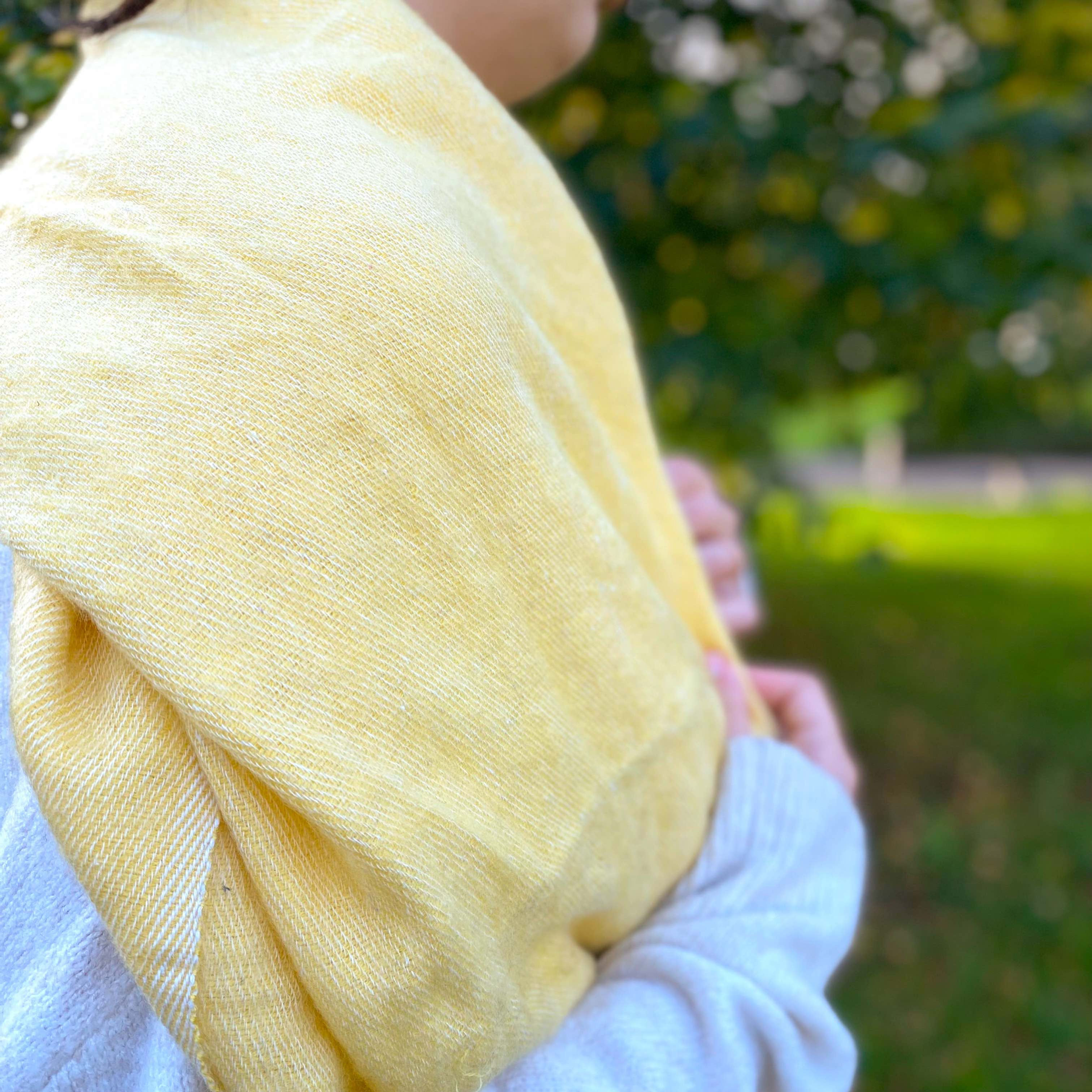 Softest yak wool shawl, close-up texture view.