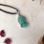 Green-Turquoise Buddha Pendant Front View.