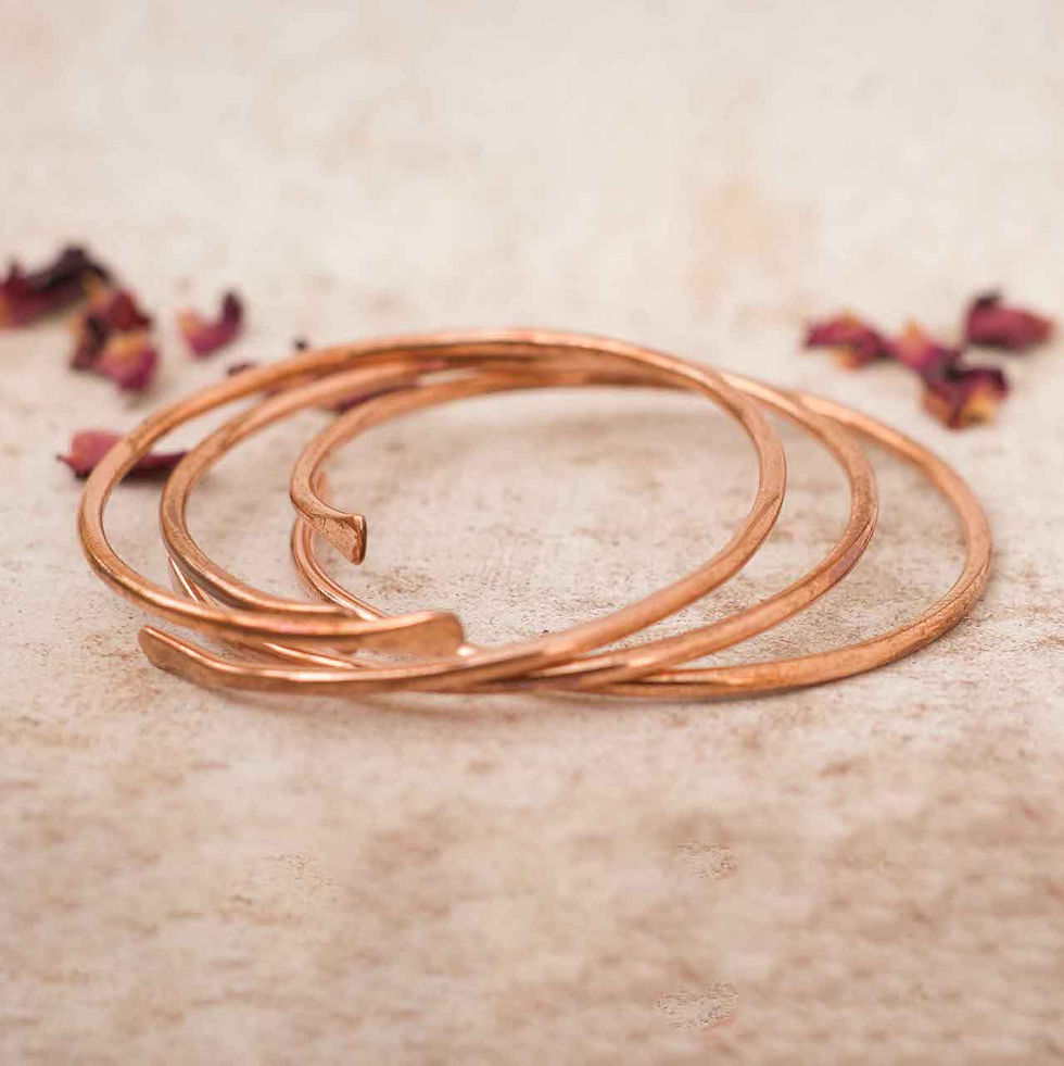 Stacking Copper Thin Bracelet Close-up view