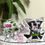 Thumbnail: White high-top canvas shoes with handpainted Alice in Wonderland design, facing left.