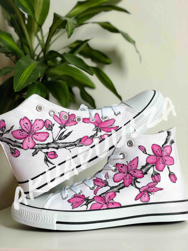 Hand Painted Paintable Canvas Shoes Hand-painted Floral Sneakers