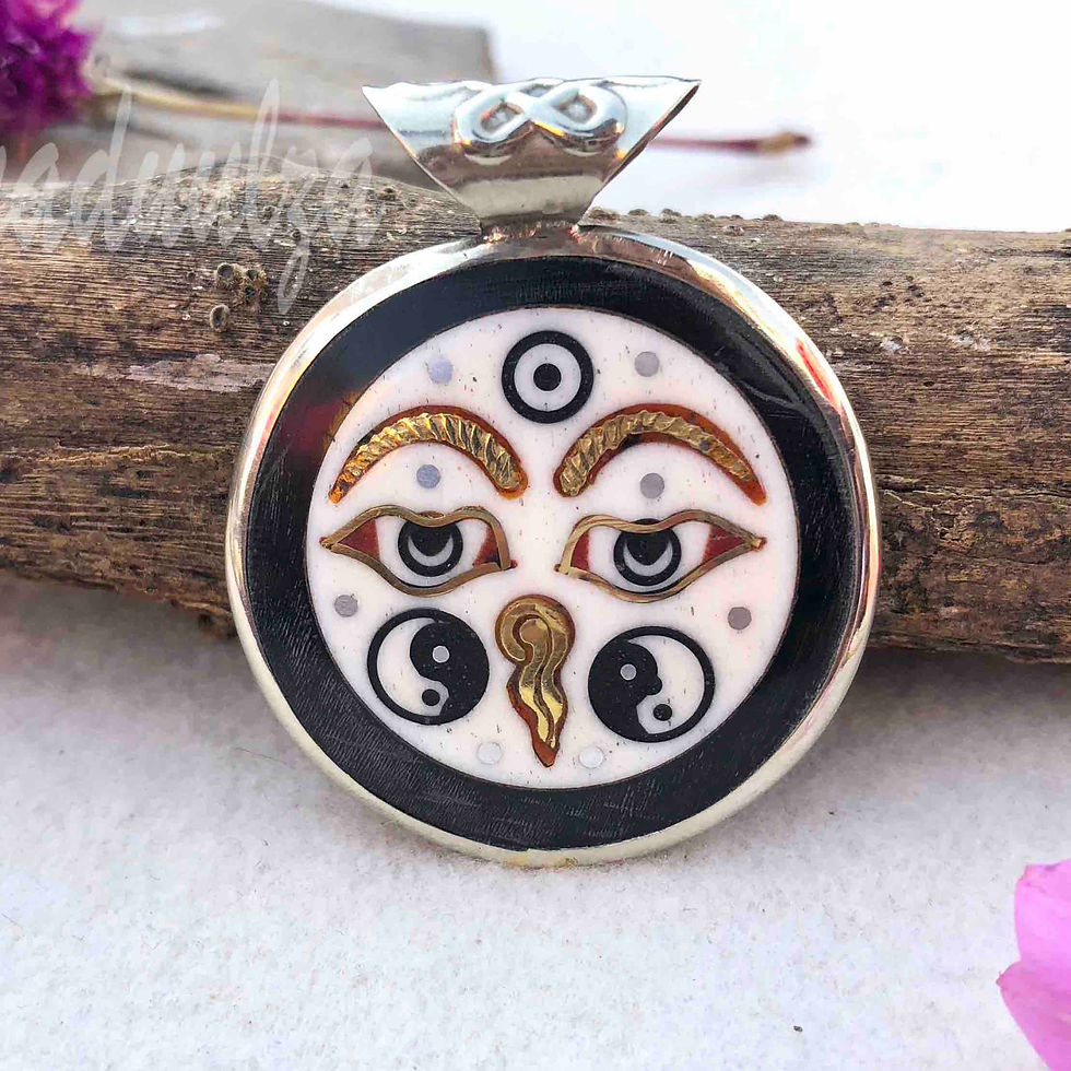Large Buddha Eyes Pendant Front View.