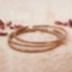 Skinny Hammered Copper Bracelet Close-up view