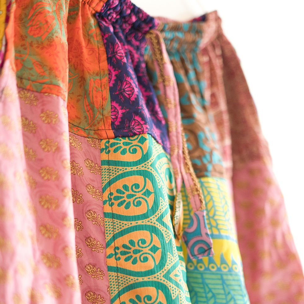 Thumbnail: Patchwork sari Aladdin, close-up view.