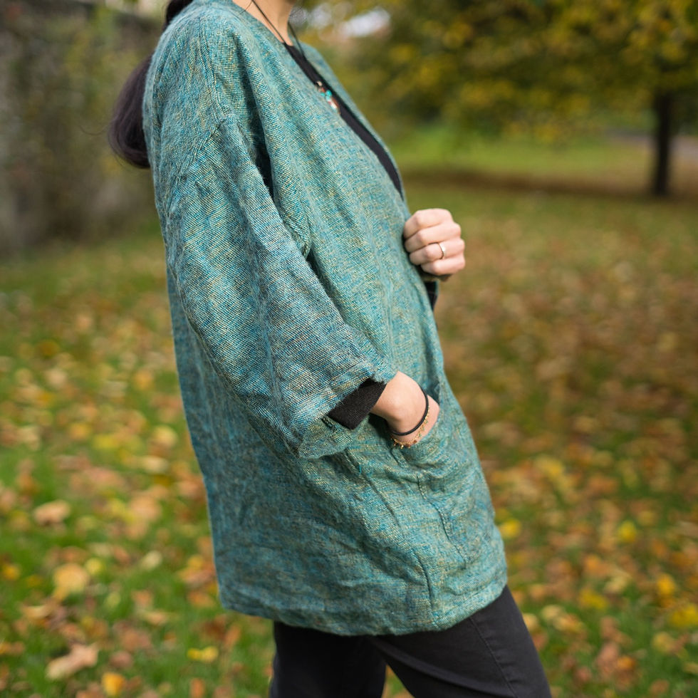 Thumbnail: Modern yak wool kimono, comfort and style.