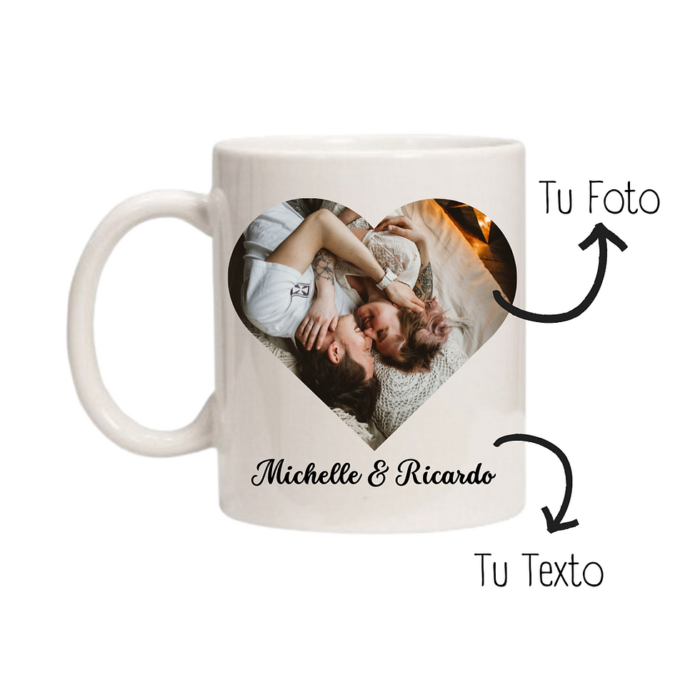 Taza Foto Corazón y Nombres 11oz