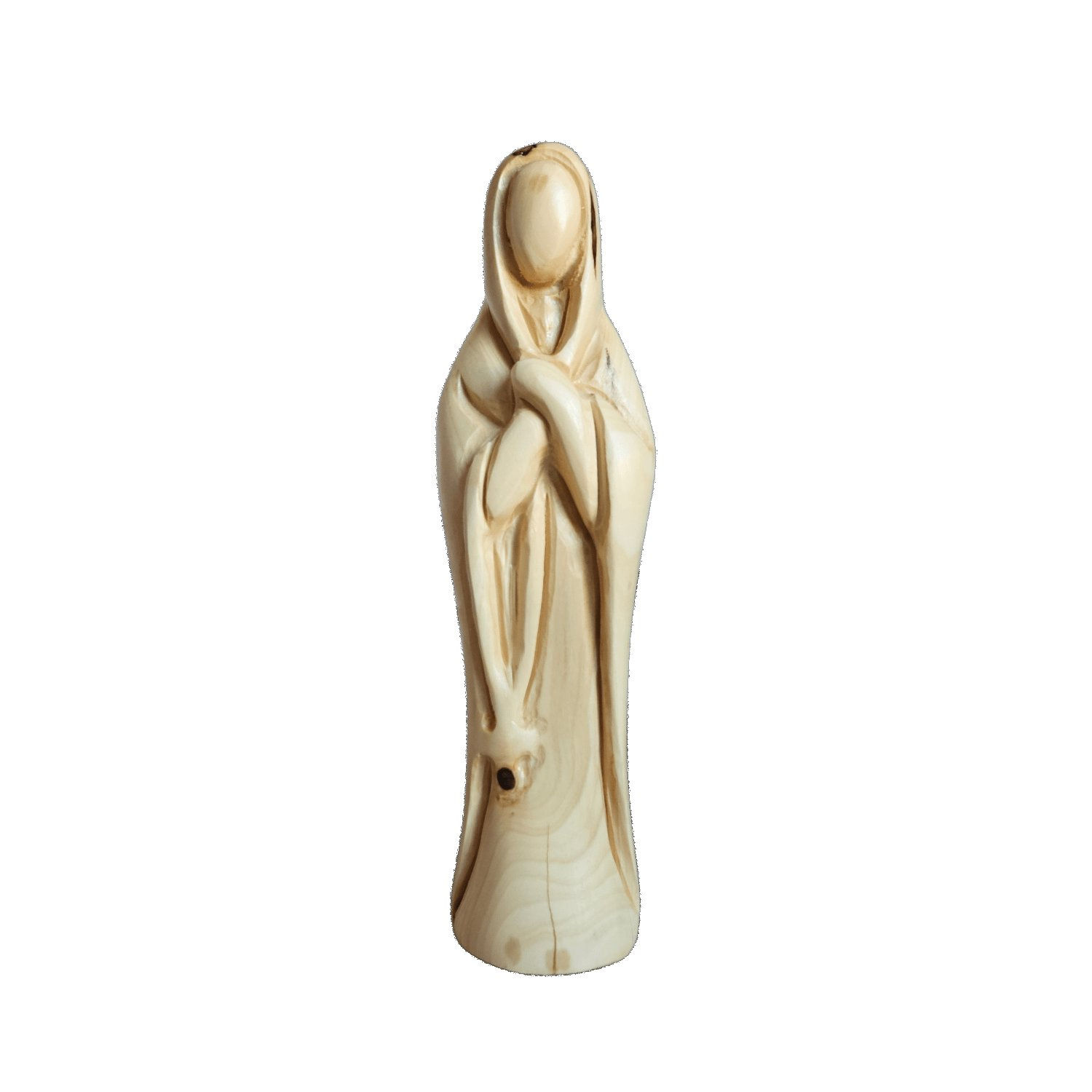 Vierge en prière en bois d’olivier de Bethléem – Sculpture artisanale