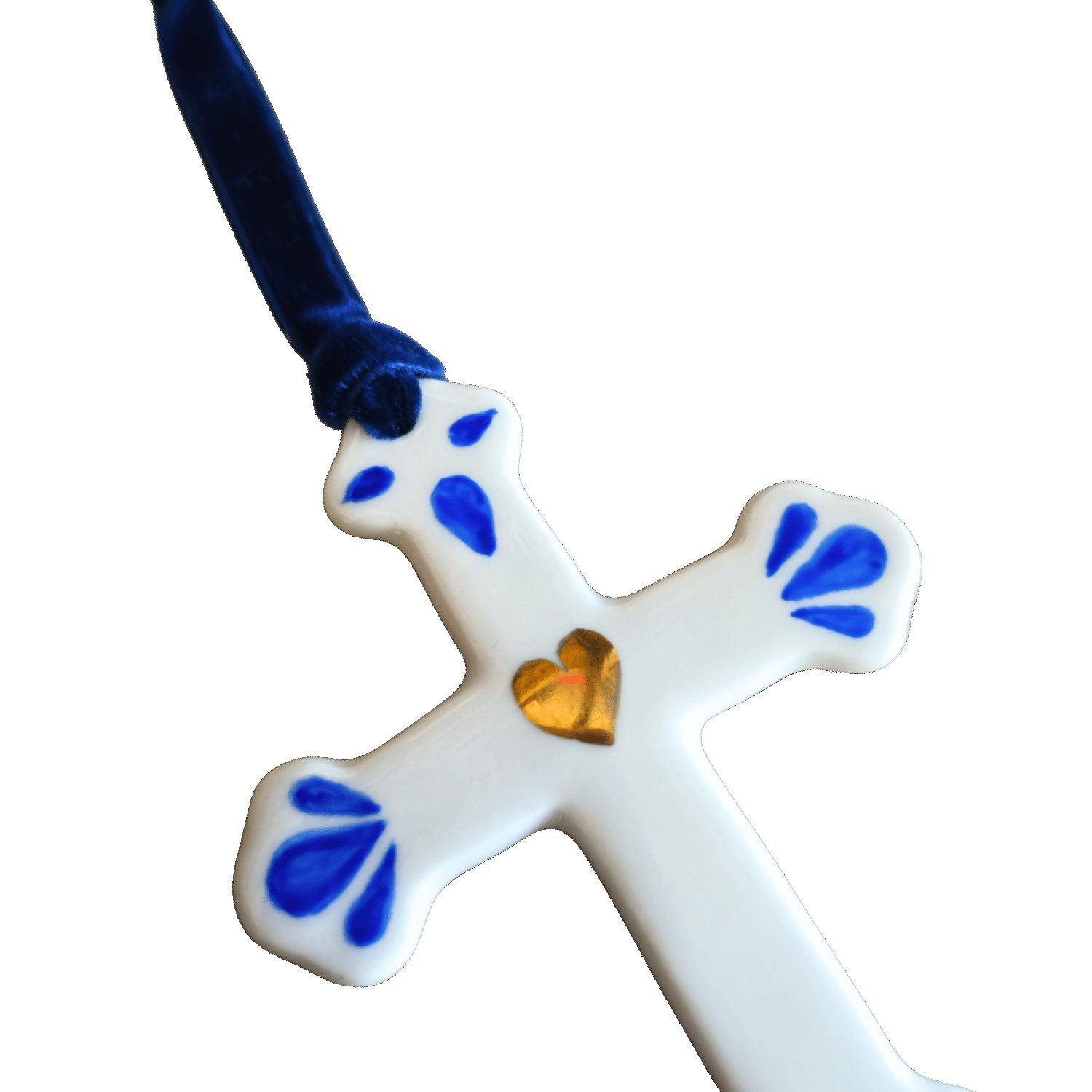 Croix murale en porcelaine "Gouttes"