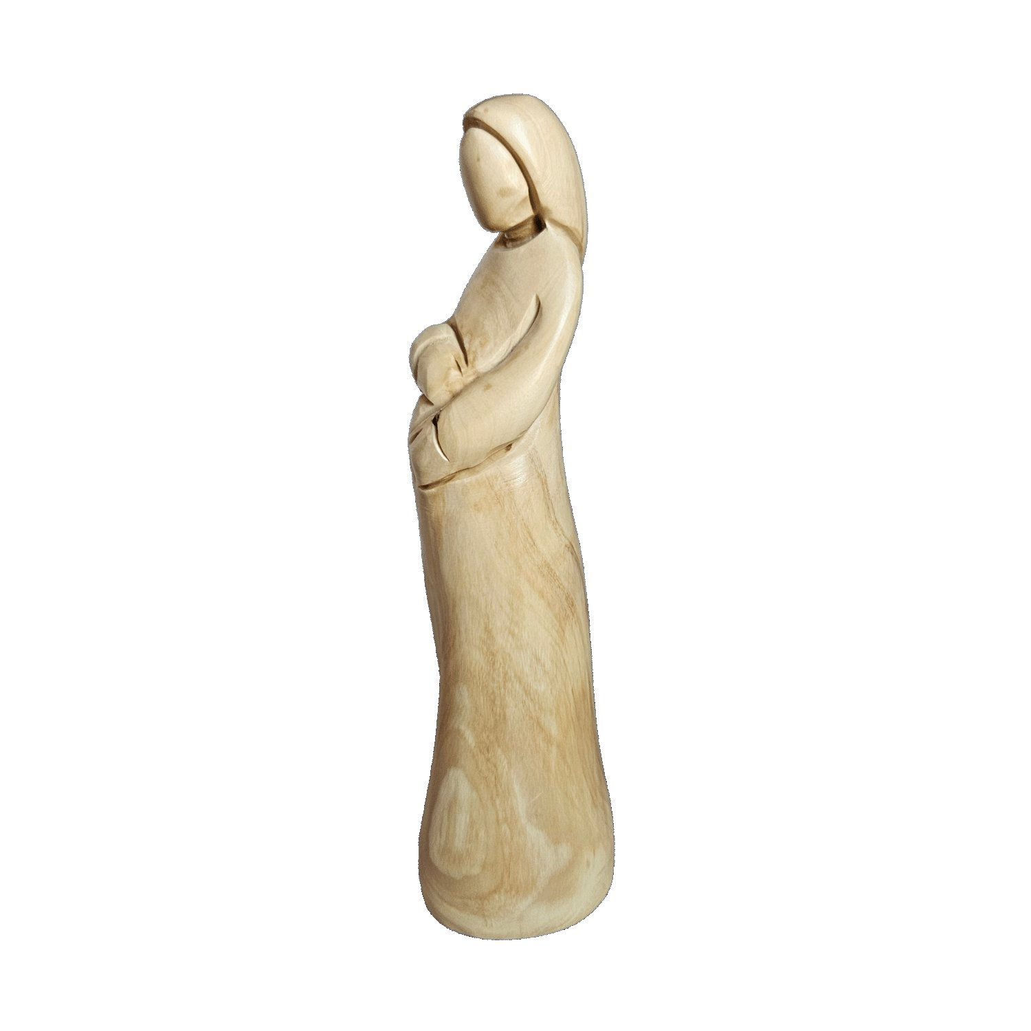 Vierge enceinte en bois d’olivier – Sculpture artisanale de Bethléem