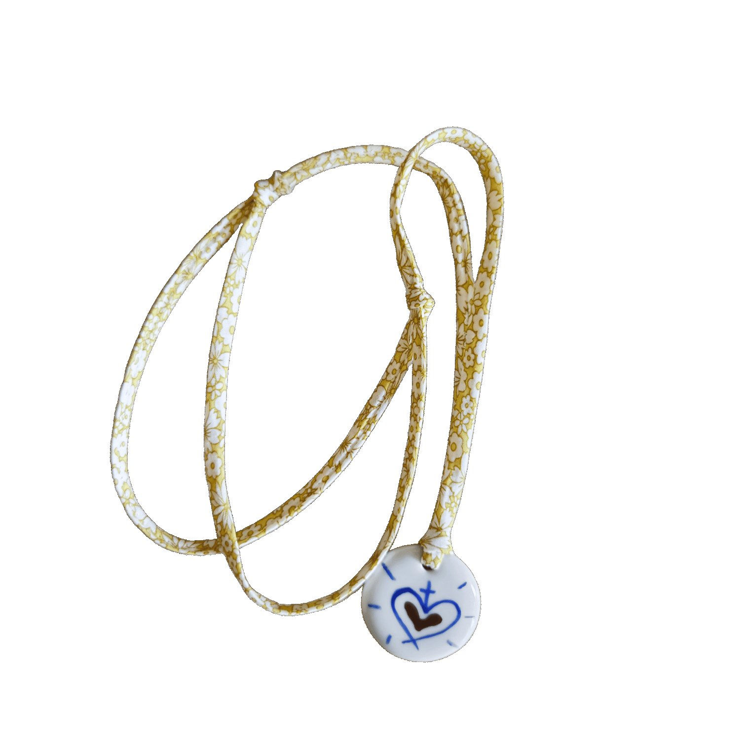 Collier liberty Cœur en porcelaine